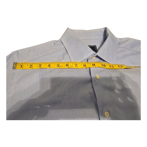 David Donohue Men's Dress Shirt Light Blue Size 17 34/35 Cotton Long Sleeve - Picture 7 of 15
